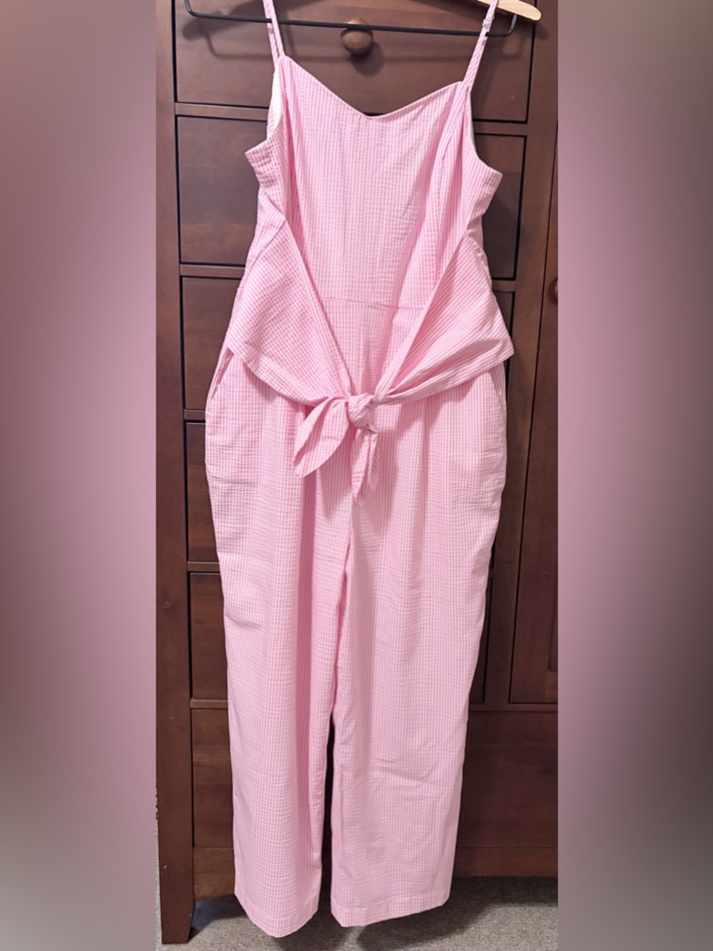 Vineyard Vines Light Pink Seersucker Jumpsuit